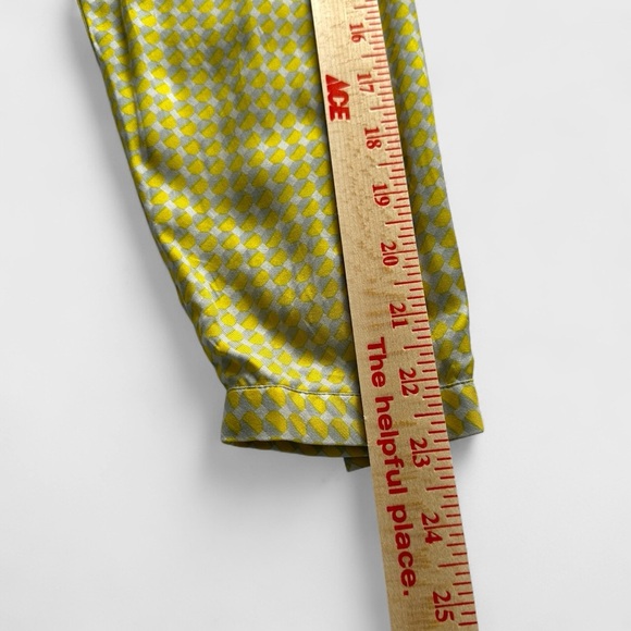 Boden Blouse Women's Size 12R Carey Yellow Geometric Long Sleeve Silk Boho Top - Picture 14 of 15